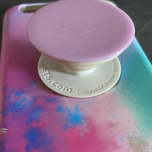Rainbow cloud iPhone 6 case with purple pop socket - Picture 2 of 2